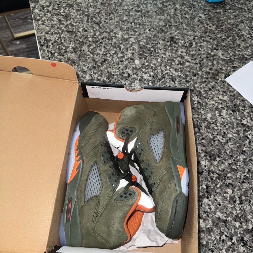Olive and Orange Sneakers